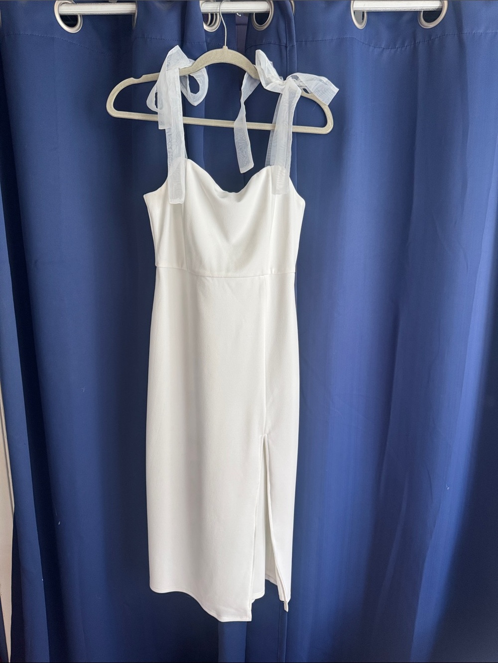 Lulu's White Tie-Shoulder Midi Dress